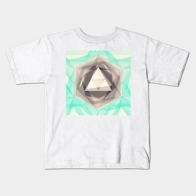 Jewel Lines 2 - Jade & Charcoal Kids T-Shirt by micklyn